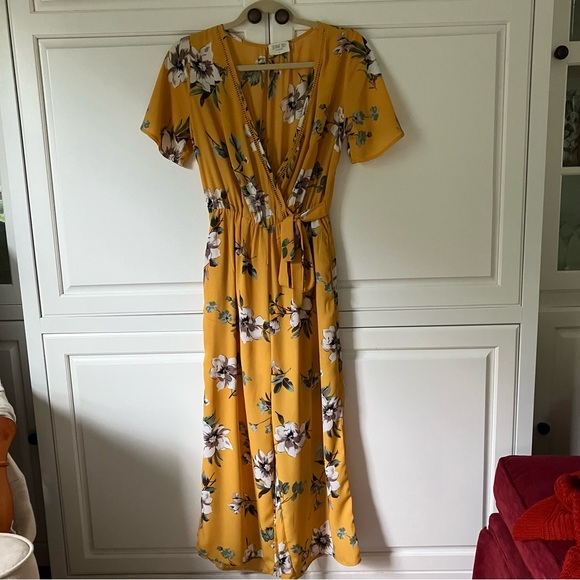 Sienna Sky Pants - SIENNA SKY YELLOW FLORAL JUMPSUIT